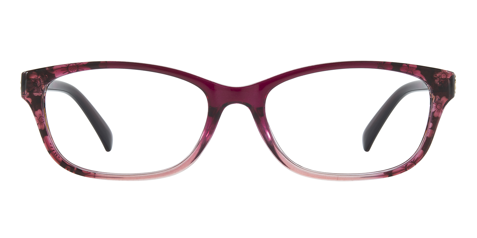 Spot Light‎ Purple Red Rectangular Eyeglasses Frames 52-18-135 Laser Cut Temples ELEANOR ALBERTA – Eyemart Express main image 3
