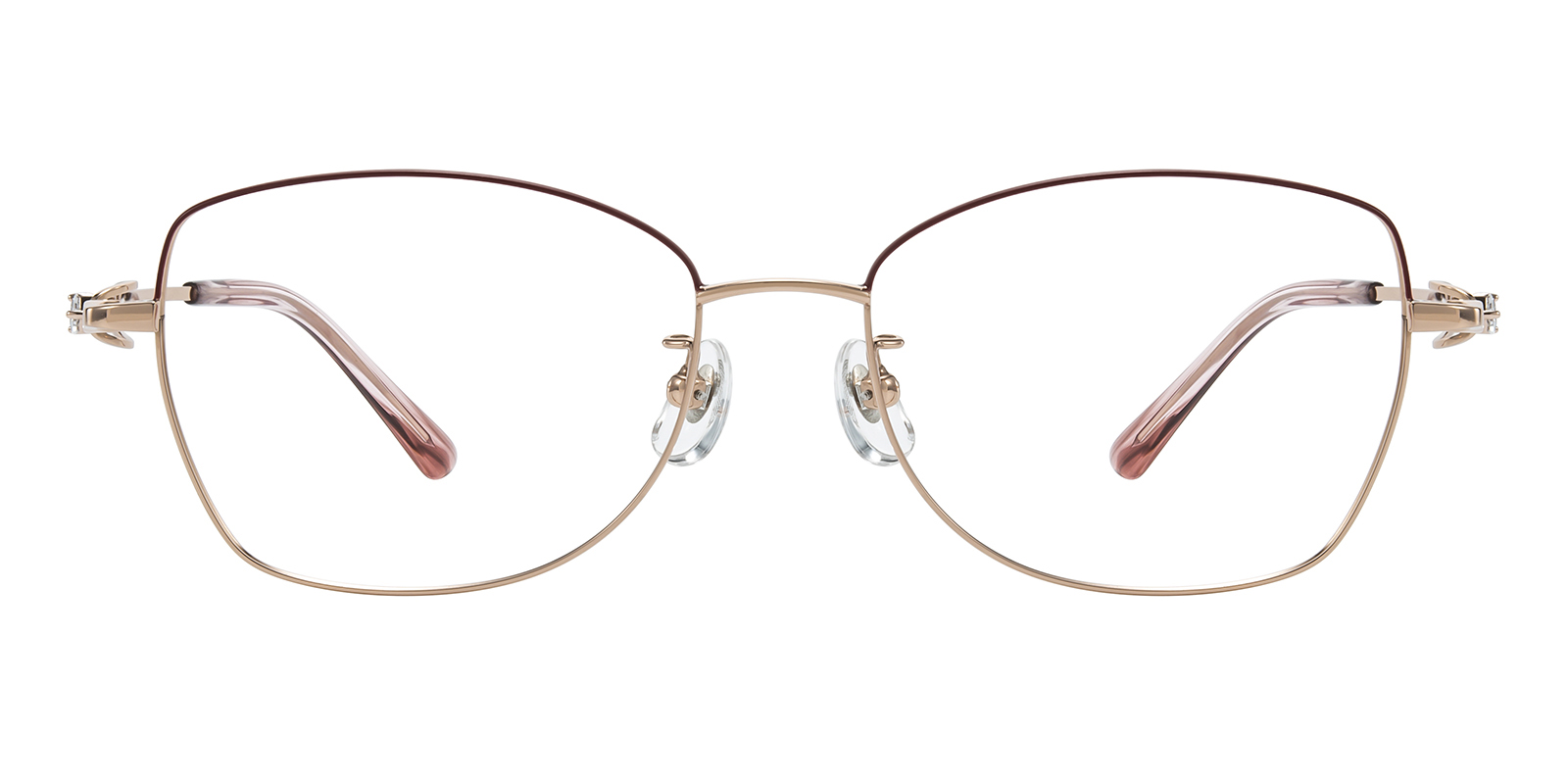 Camila Cat Eye Burgundy/Rose Gold Eyeglasses | GlassesShop