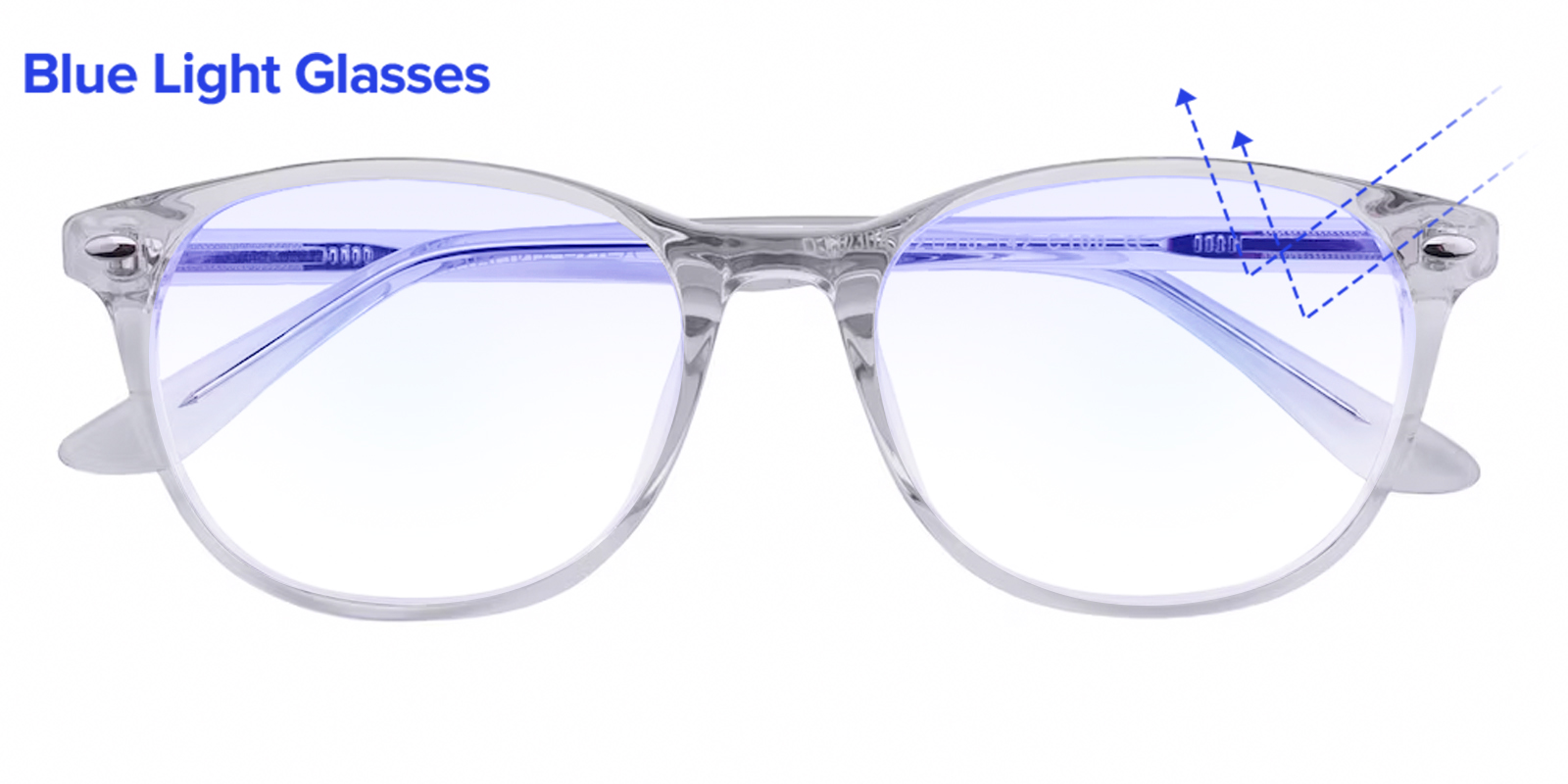 Miami Oval Clear Blue Light Glasses | GlassesShop display picture 1