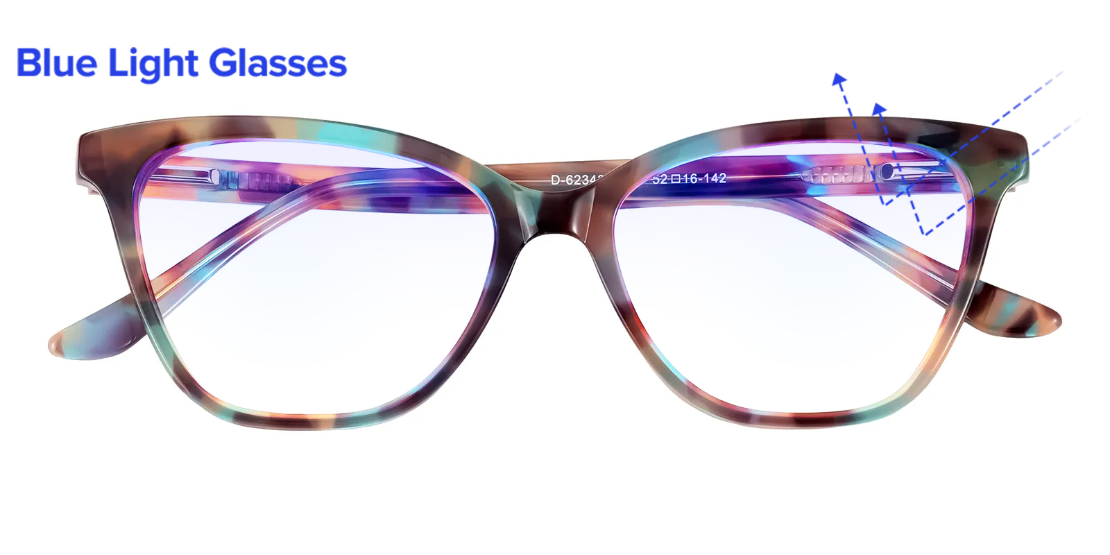 Poppy Cat Eye Multicolor Blue Light Glasses GlassesShop