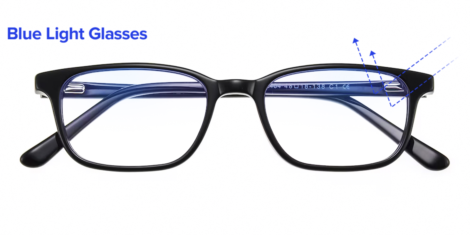 Ezekiel Rectangle Black Blue Light Glasses GlassesShop