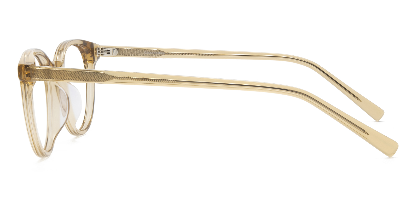 Joplin Round Champagne Eyeglasses | Glassesshop display picture 2