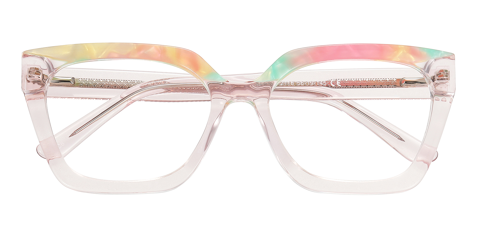 Doreen Square Pink/Floral Eyeglasses | GlassesShop