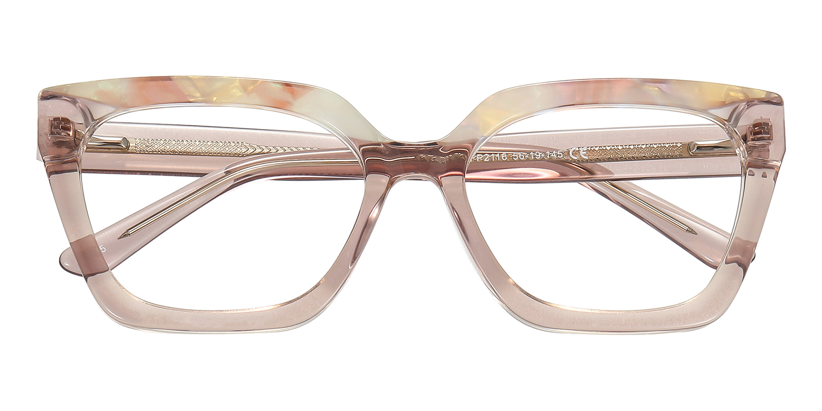 Doreen Square Gray/Floral Blue Light Glasses GlassesShop
