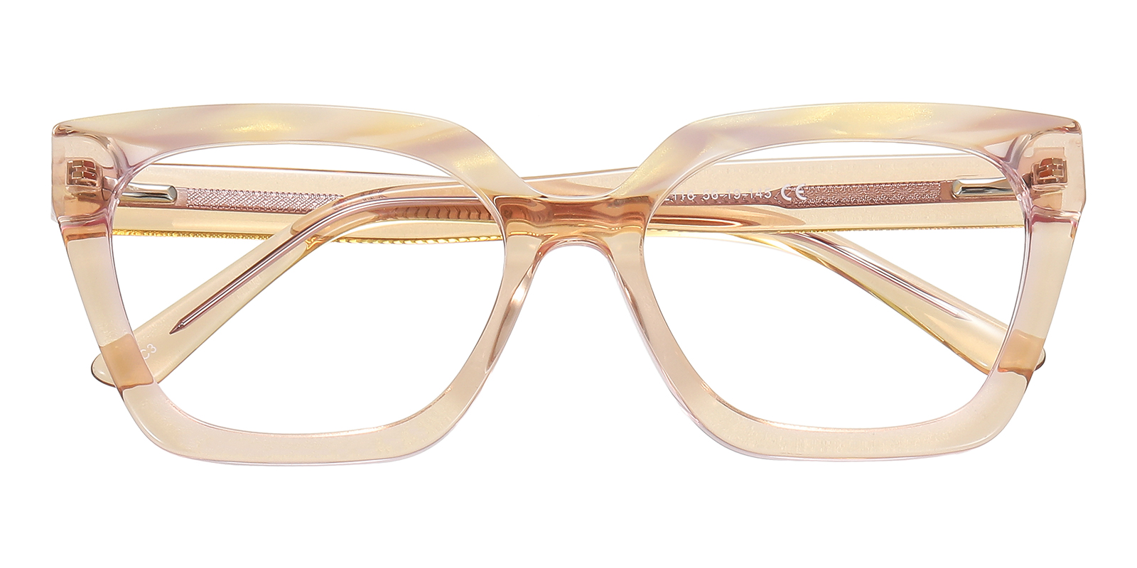 Doreen Square Champagne/Floral Eyeglasses | GlassesShop