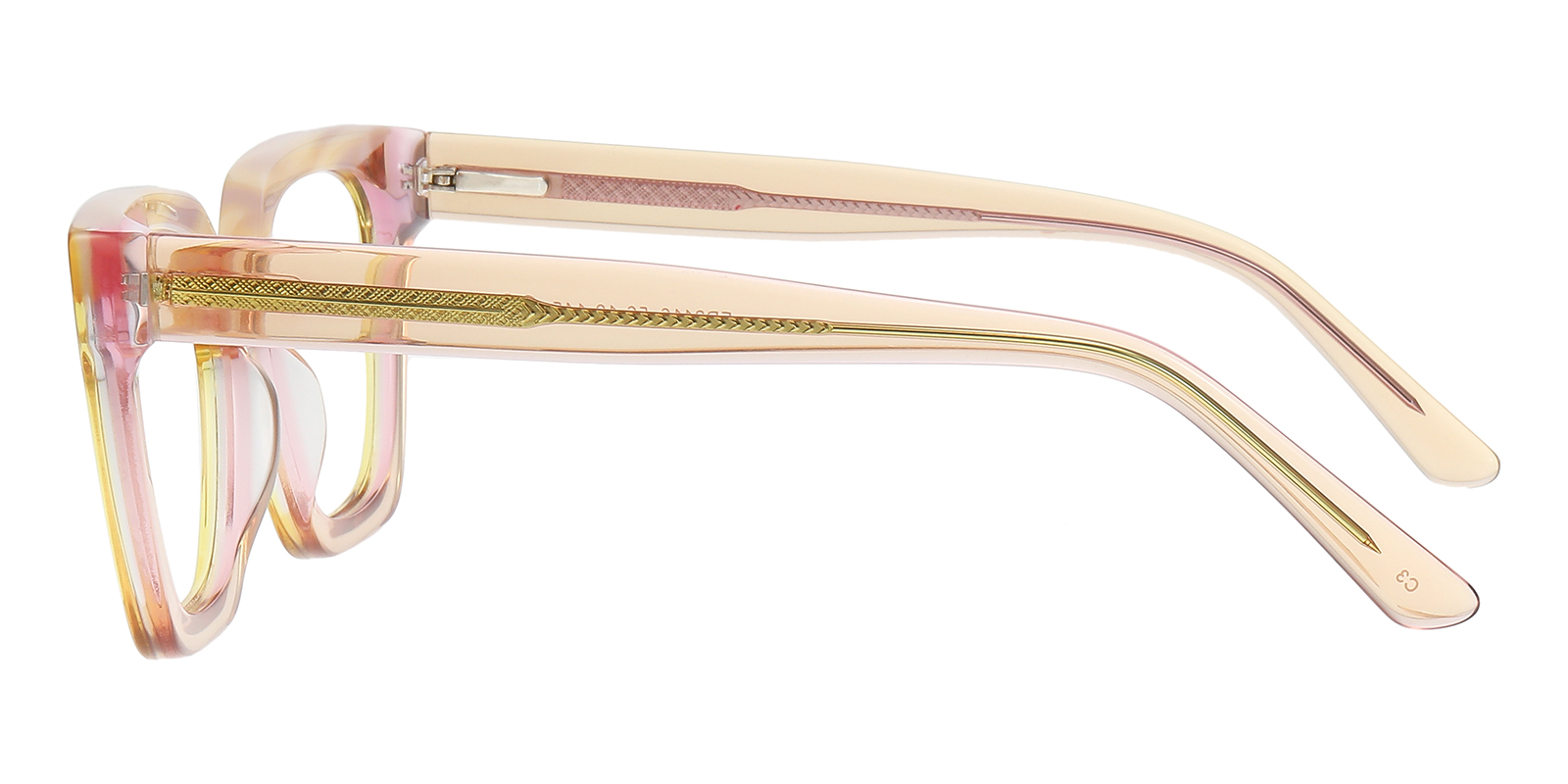 Doreen Square Champagne/Floral Eyeglasses | GlassesShop