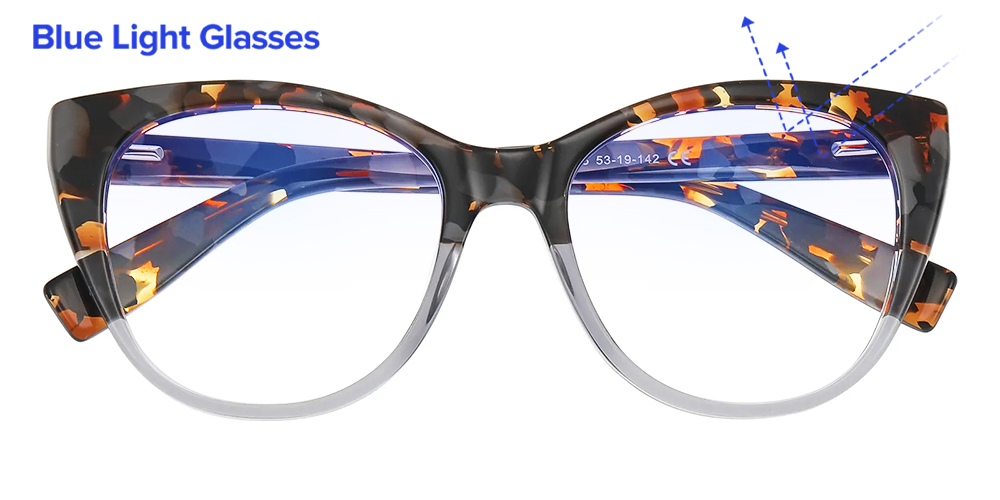 Judith Cat Eye Tortoise/Blue Blue Light Glasses | GlassesShop