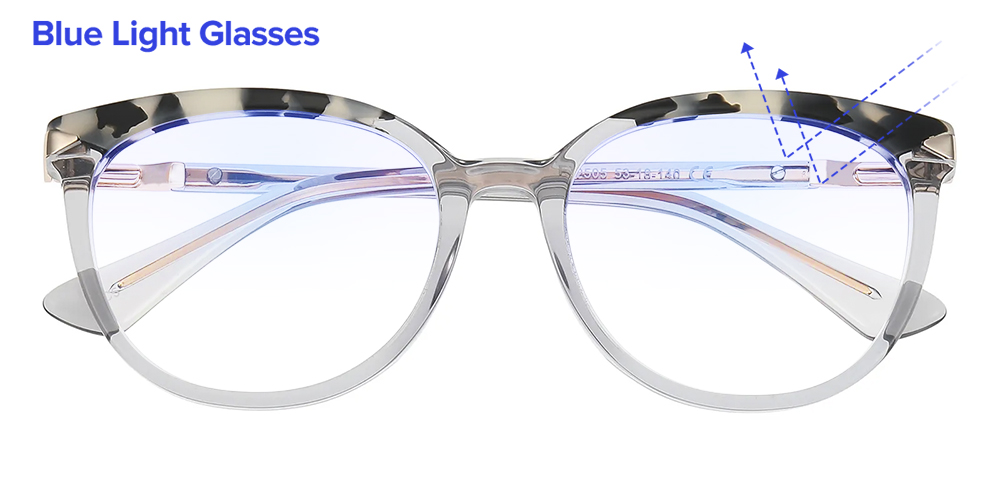 Marjorie Cat Eye Gray Blue Light Glasses | GlassesShop