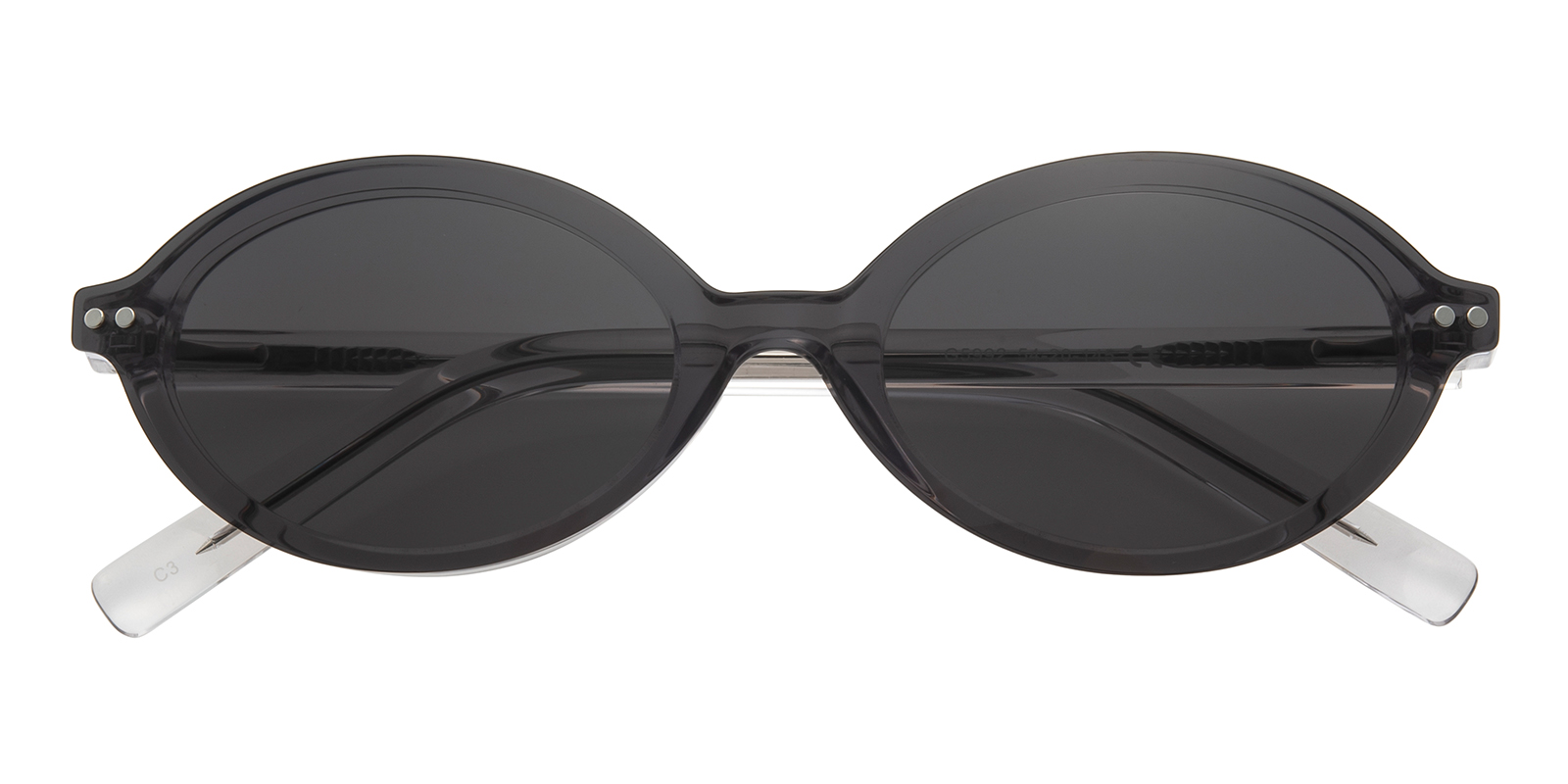 Hulda Oval Crystal Eyeglasses with Clip-on Sunglasses  display picture 2