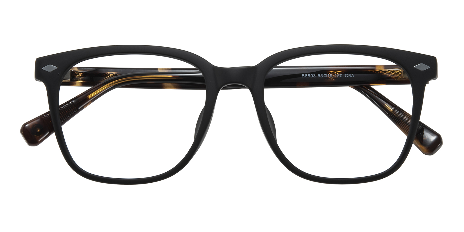 Lancaster Rectangle Black/Tortoise Eyeglasses | GlassesShop