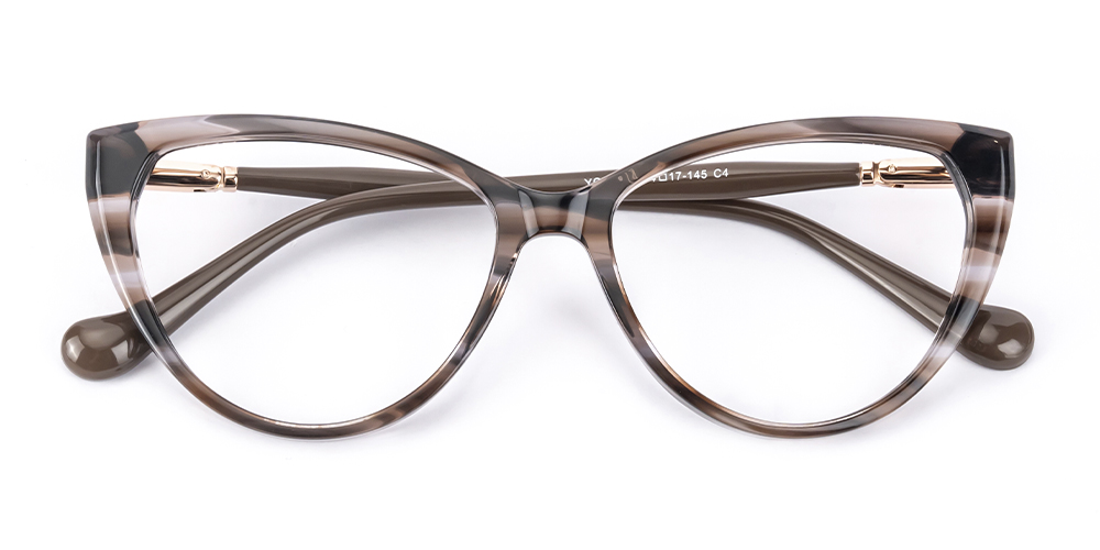 Jessie Cat Eye Brown Stripe Eyeglasses | GlassesShop
