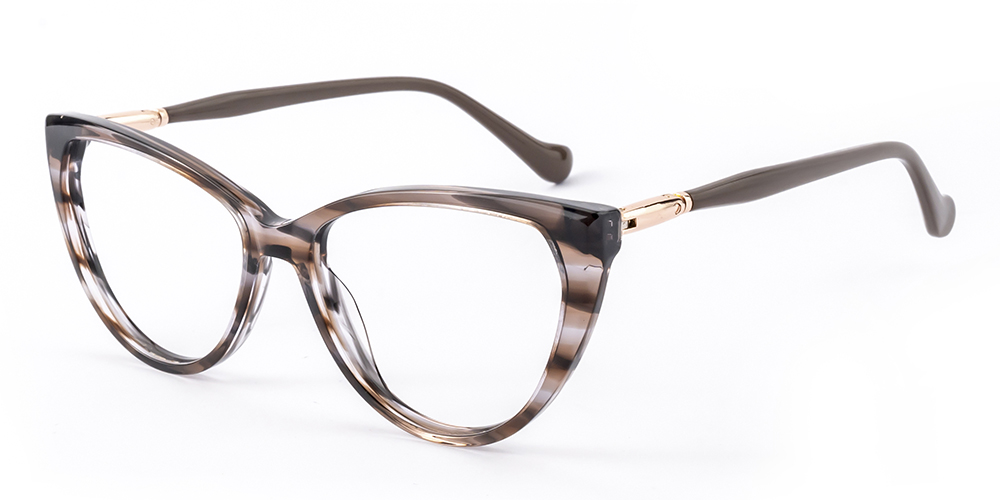 Jessie Cat Eye Brown Stripe Eyeglasses | GlassesShop