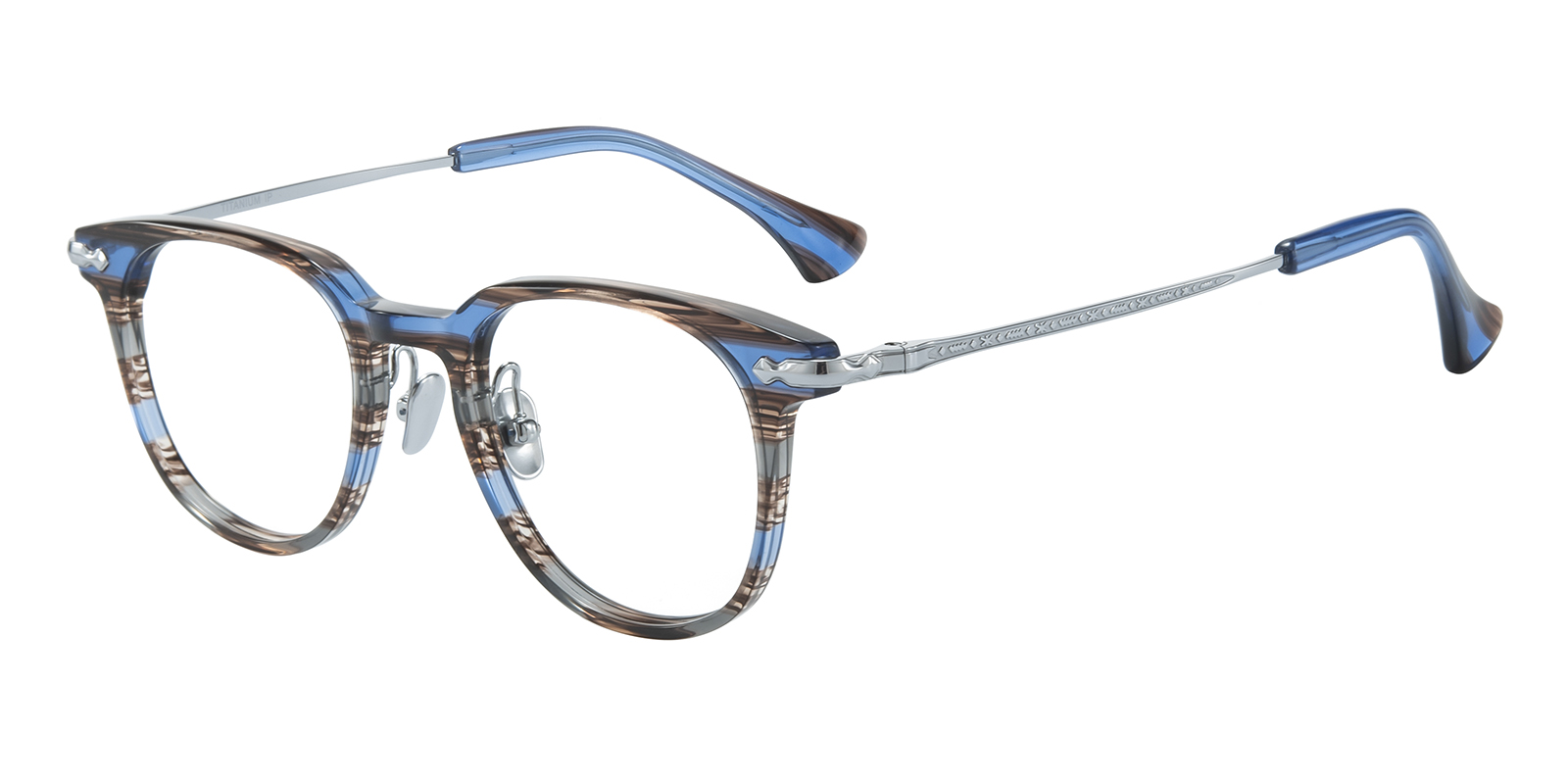 Harlow Polygon Blue Stripe Eyeglasses | GlassesShop