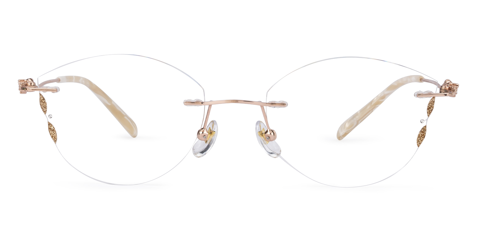 Camille Cat Eye Rose Gold Rimless Eyeglasses | GlassesShop