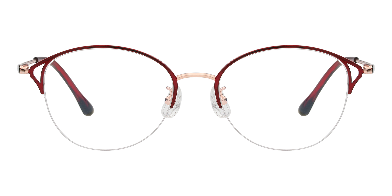 Amelia Oval Red Eyeglasses | Glassesshop display picture 2