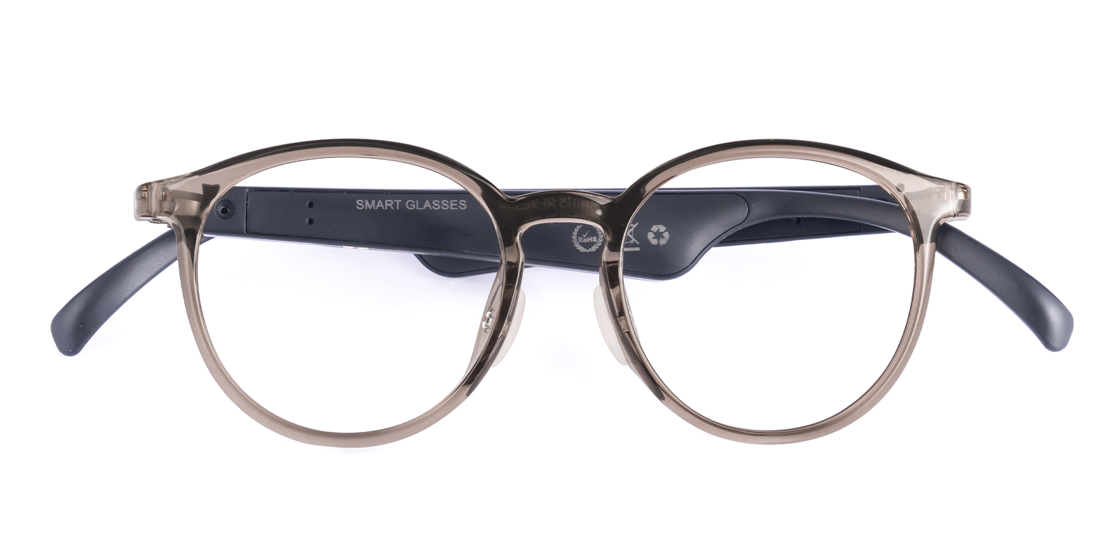 Round Brown Smart AI Translator Glasses: Bluetooth Calls, Music &  Translation | GlassesShop