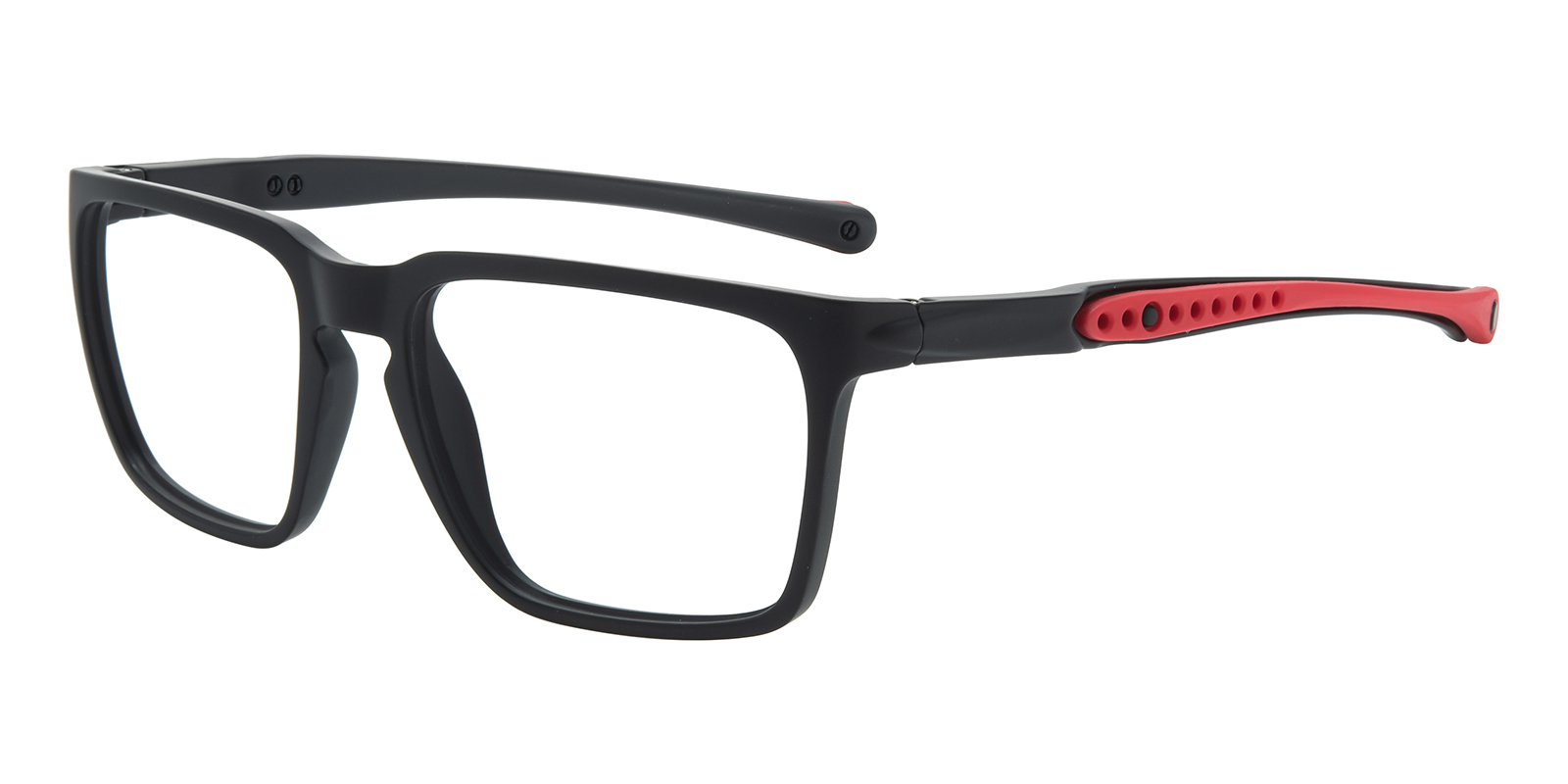 Bowen Rectangle Black/Red Photochromic Glasses | GlassesShop