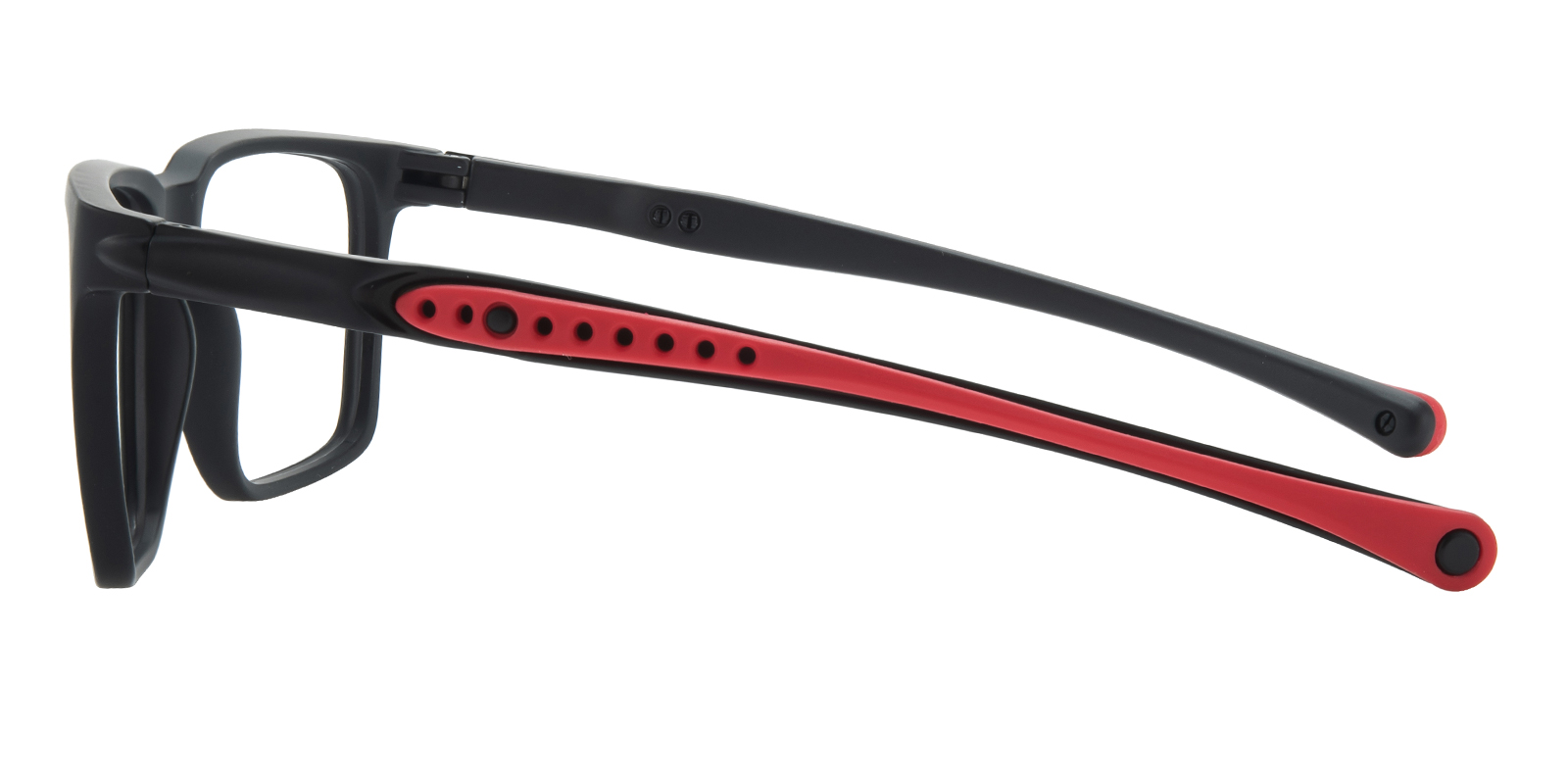 Bowen Rectangle Black/Red Photochromic Glasses | GlassesShop