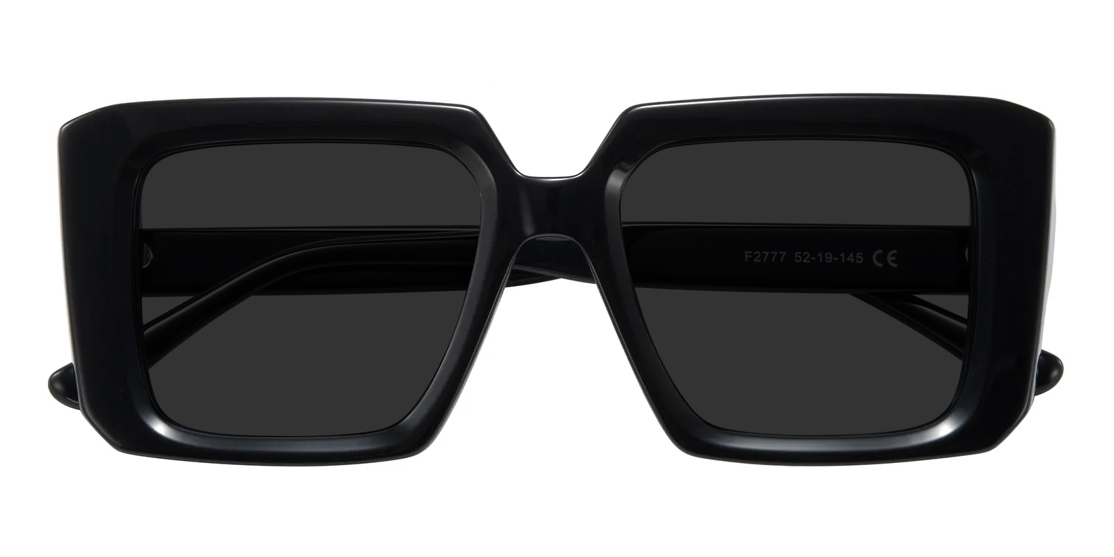 Designer Black Square Frame Sunglasses - Sleek Solid Black Classic Black Square Sunglasses - Unisex | GRISÉ NYC main image 3