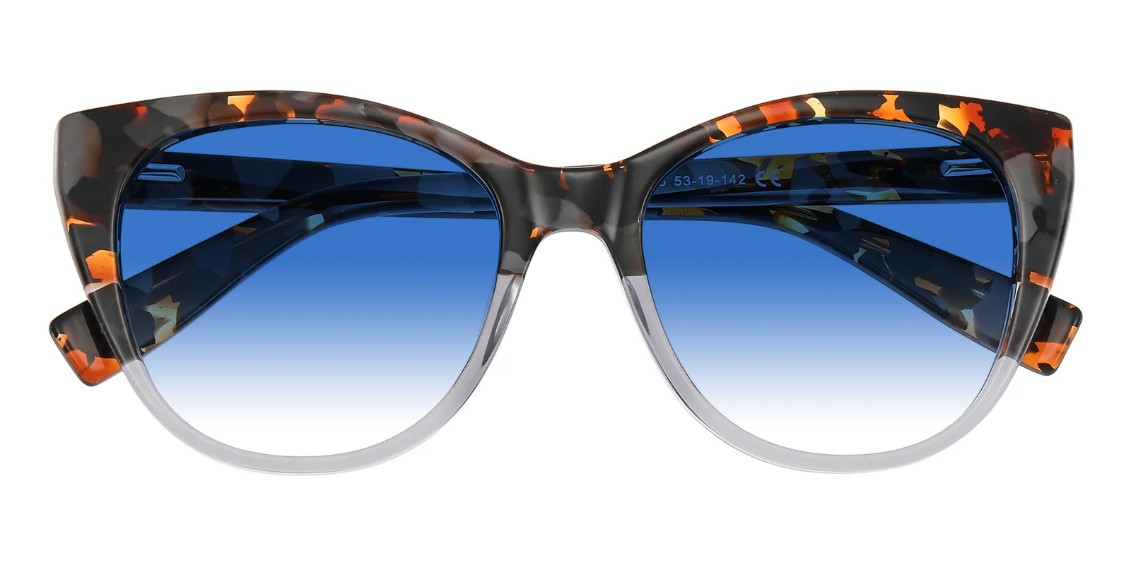 Dawn Cat Eye Tortoise/Blue Sunglasses | GlassesShop