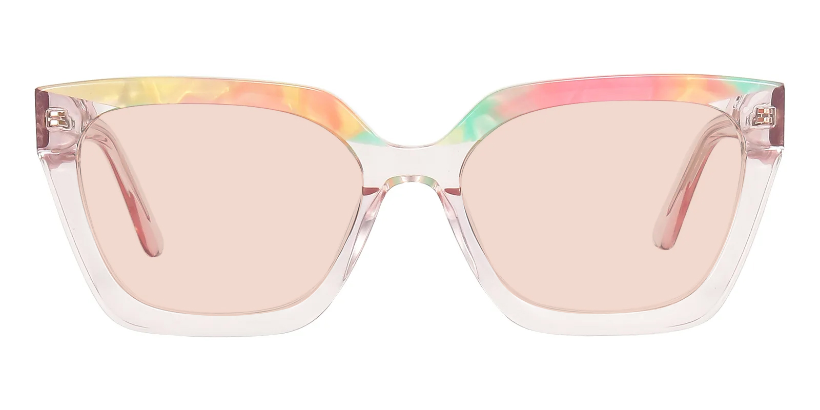 Floral Square Frame Sunglasses - Pink Lenses Suzy Levian Women main image 4