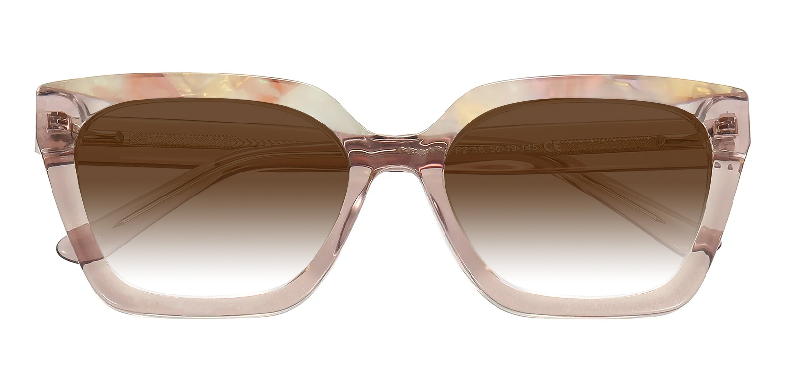 ❁aya❁ Dinah Square Gray/Floral Sunglasses | GlassesShop