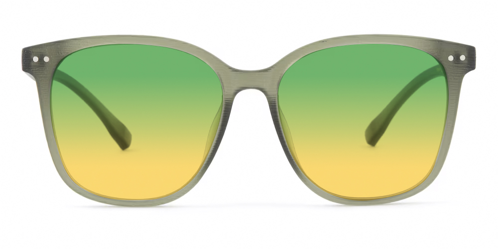 Evanston Square Green/Yellow Sunglasses | GlassesShop display picture 2