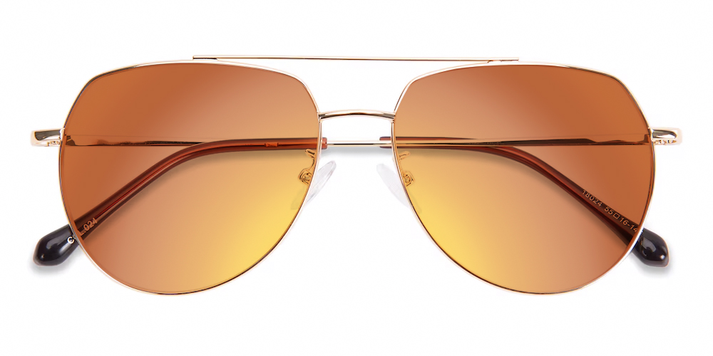 Golden Tortoiseshell Metal Aviator Sunglasses Chloé Golden Tortoiseshell Metal Aviator Sunglasses - Shiny  main image 2