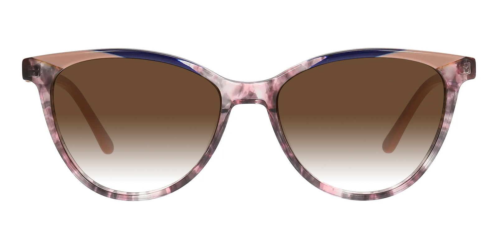 Tortoiseshell Cat-Eye Sunglasses with Purple Lenses Ocean Blue Floral Lightweight Acetate Cat-Eye Tinted  main image 4