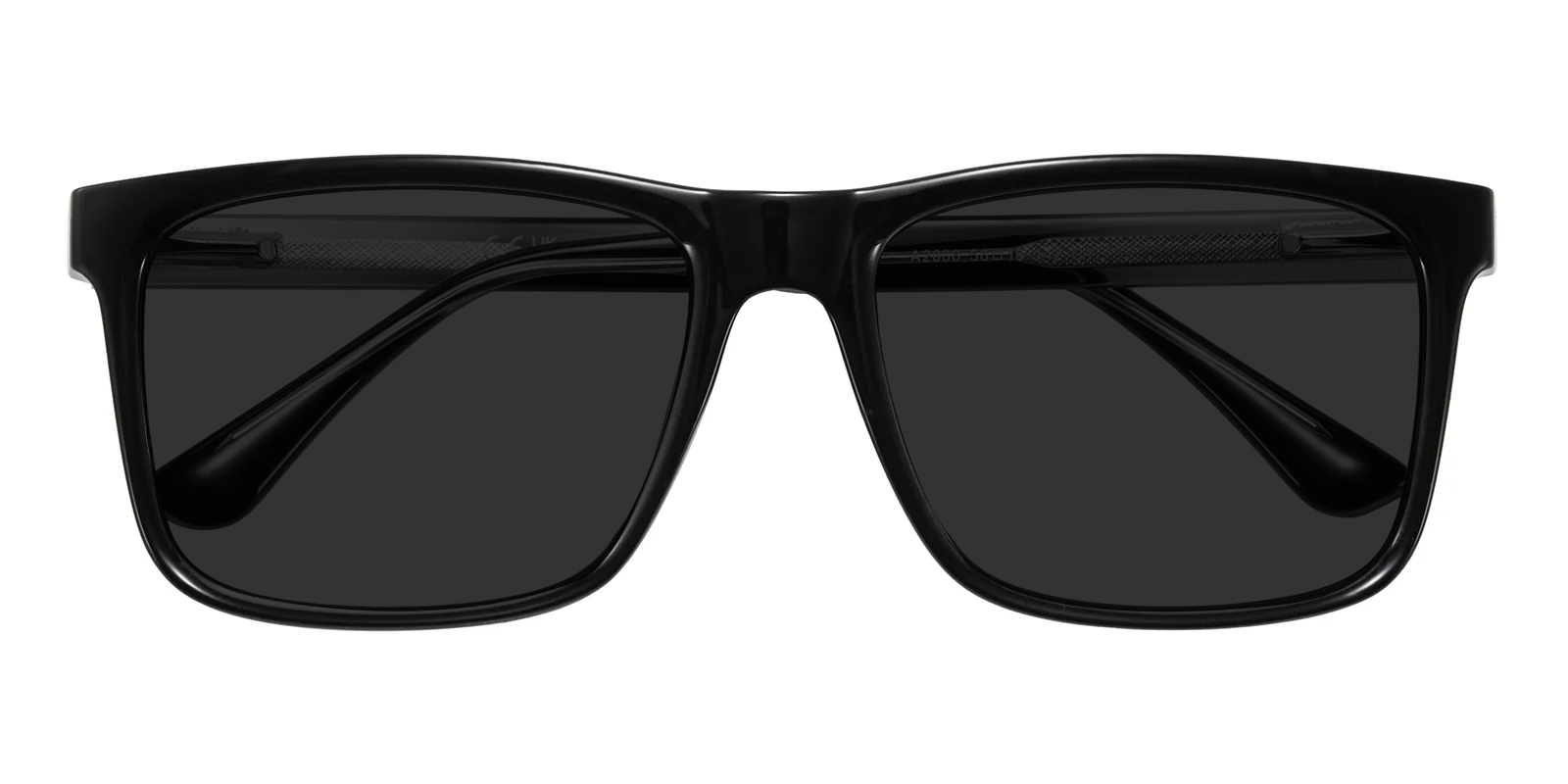 Fashion Black Rectangle Sunglasses with Dark Lenses Black Thick Hipster Rectangle Tinted Sunglasses with Blue  main image 3