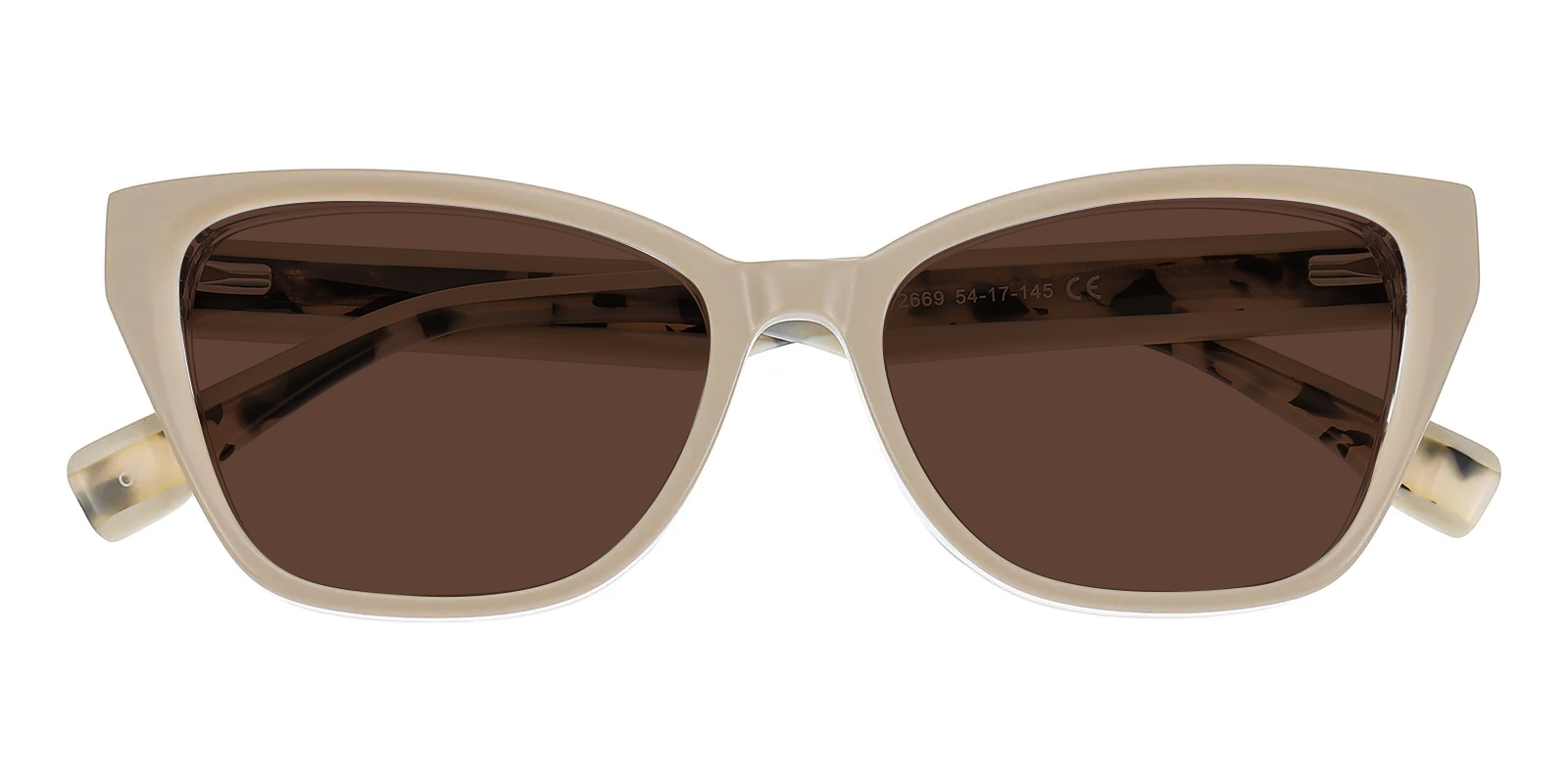Women’s Cream Cat-Eye Sunglasses with Dark Lenses Page Cat Eye Cream Sunglasses | GlassesShop main image 3