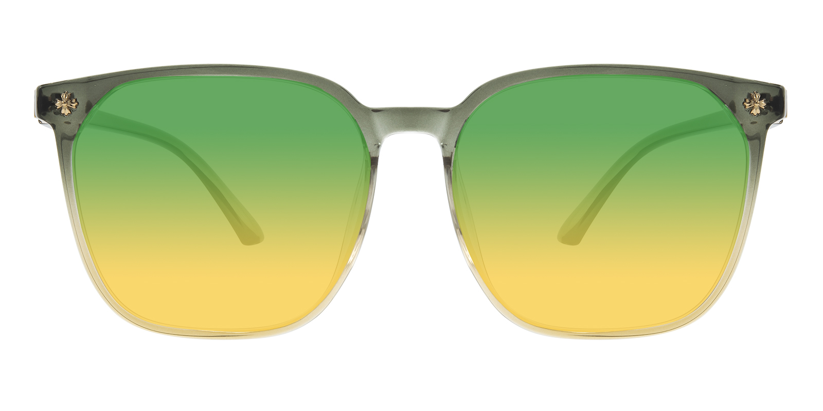 Evanston Square Green/Yellow Sunglasses | GlassesShop