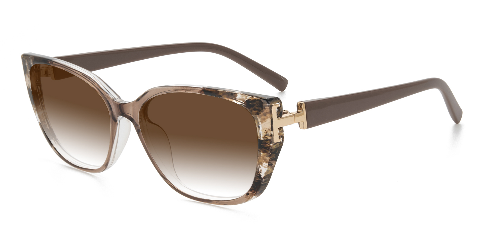 Frederica Cat Eye Brown/Floral Sunglasses | GlassesShop display picture 3