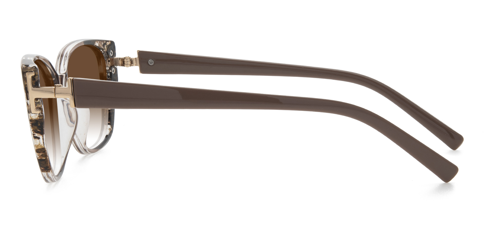 NEW Cute Taupe Bronze Floral Fashion Sunglasses Julie Cat Eye Brown/Floral Eyeglasses | GlassesShop main image 4