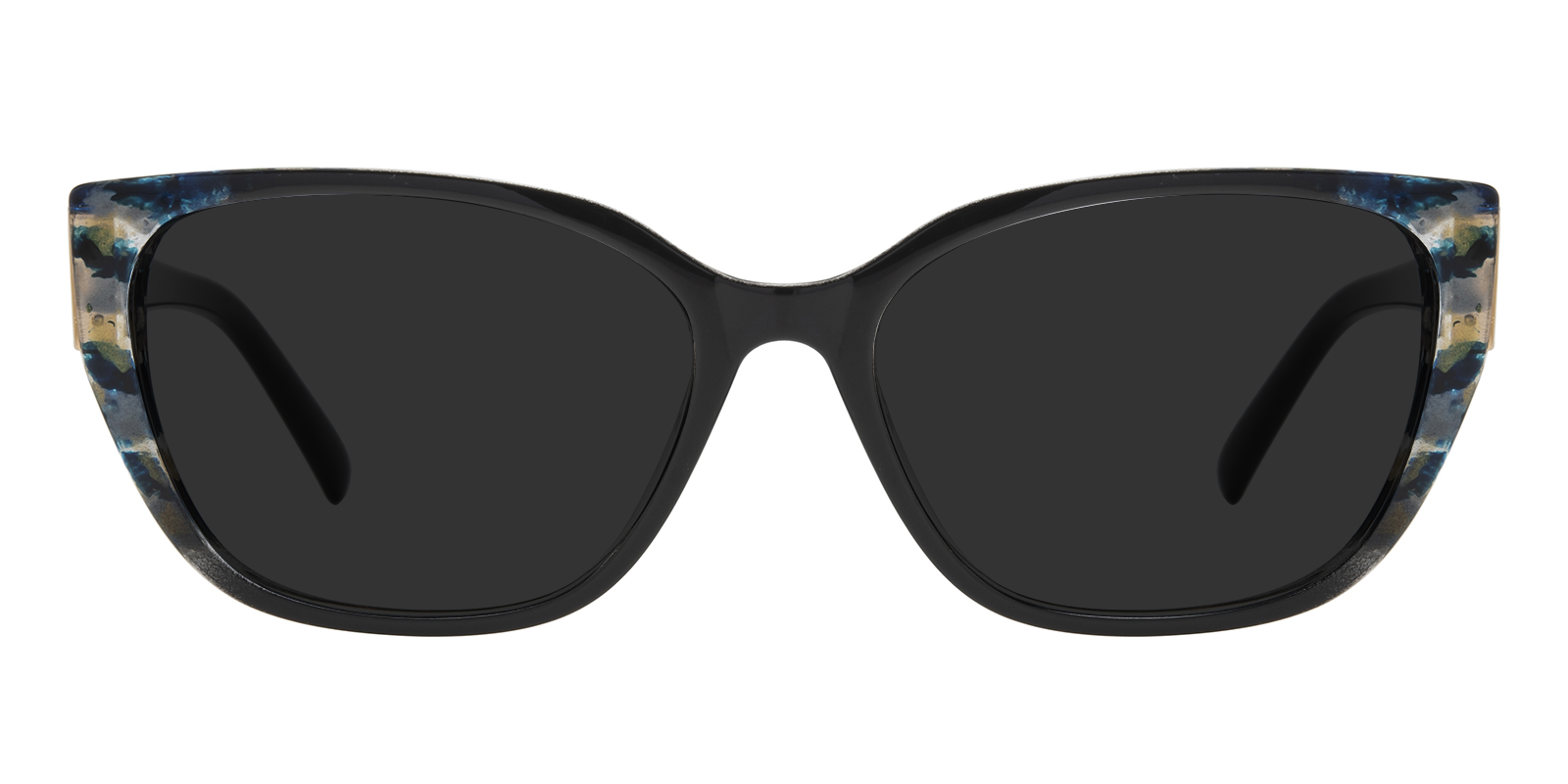 Frederica Cat Eye Black/Floral Sunglasses | GlassesShop