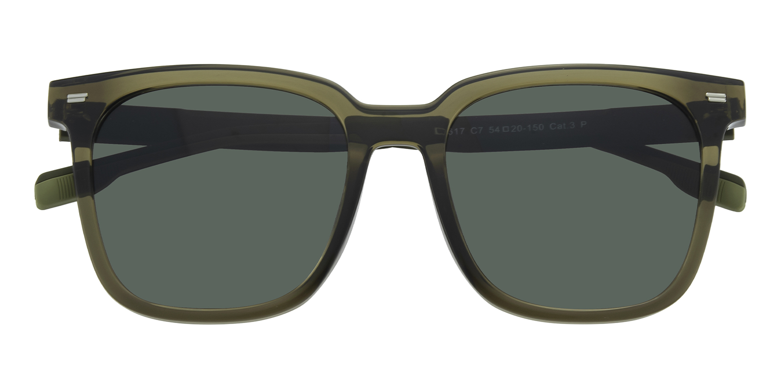 [美品]Charvet シャルベ フランス製 42 グレー系 Charlie Square Fir Green Sunglasses | GlassesShop