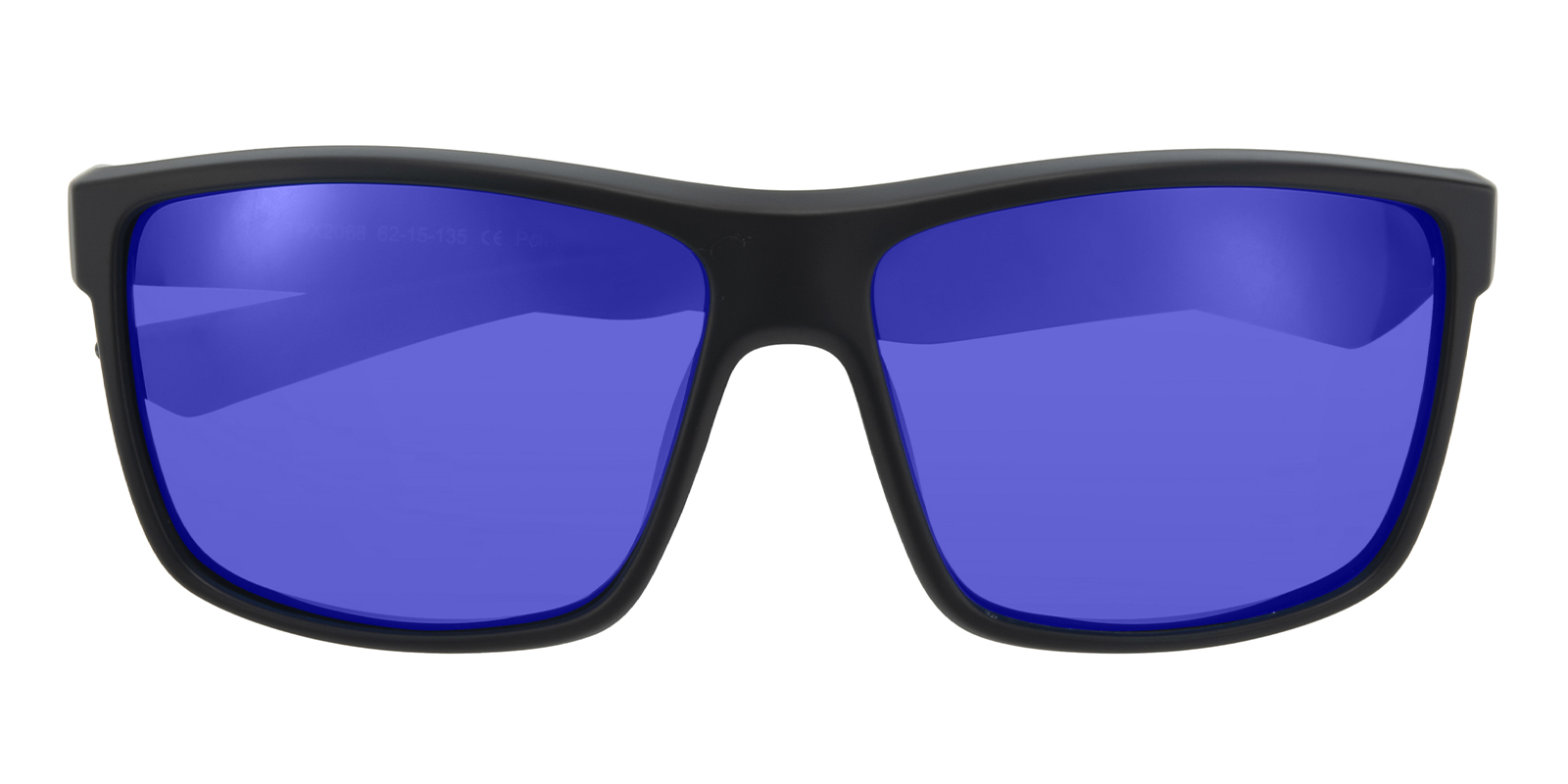 Rowan Rectangle Black/Blue Mirror-Coating Sunglasses | GlassesShop