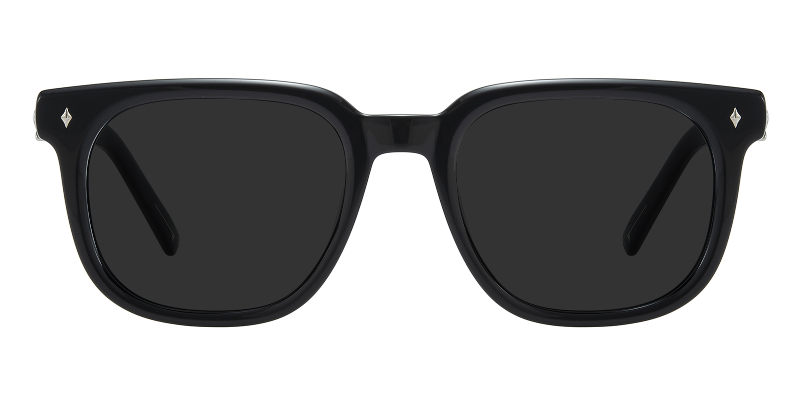 Black Rectangular Sunglasses - Unbranded Black Thick Hipster Rectangle Tinted Sunglasses with Gray  main image 4
