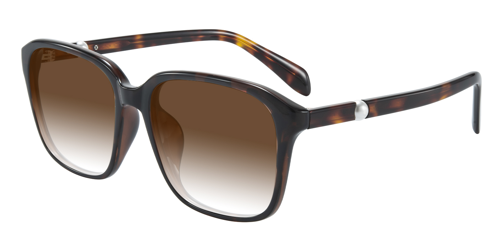 Square Tortoiseshell Sunglasses with Brown Gradient Lenses 9117-2 Tortoiseshell Square Glasses #P206725 | Zenni Optical main image 3
