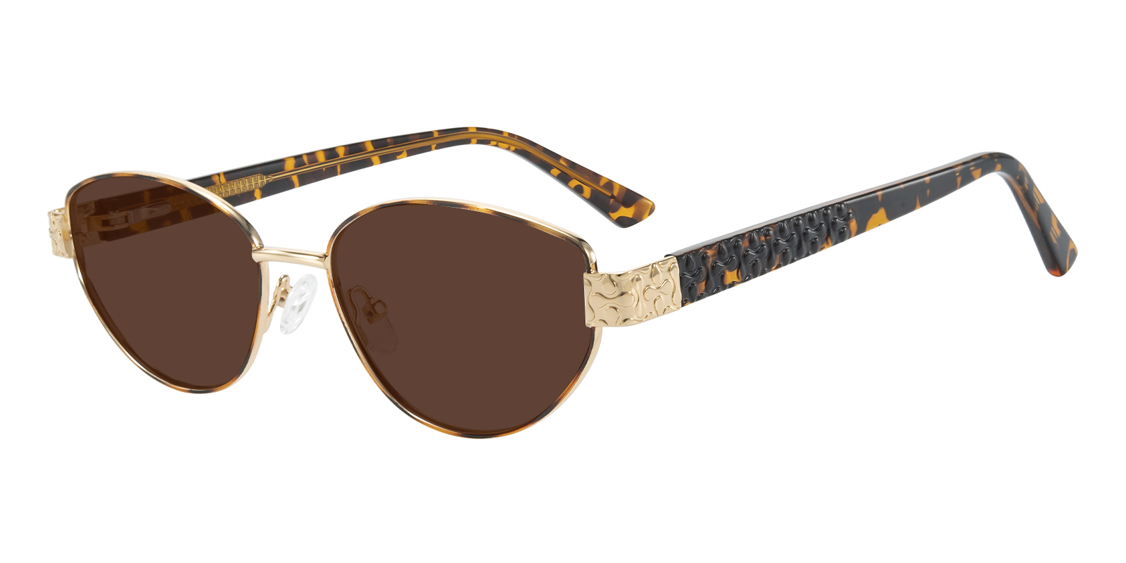 Sailor Eyewear Abstract Tortoise Cat Eye Sunglasses Modern‎ Chic 52-23-140 Sarah Oval,Cat Eye Tortoise/Golden Eyeglasses | GlassesShop main image 3