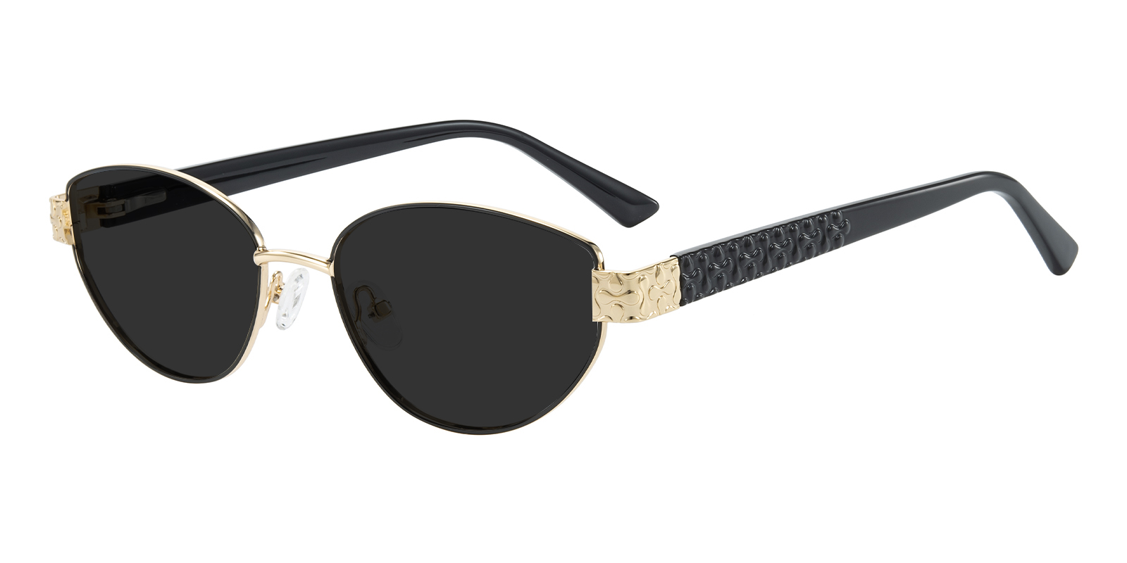 Sarah Oval,Cat Eye Black/Golden Eyeglasses | GlassesShop