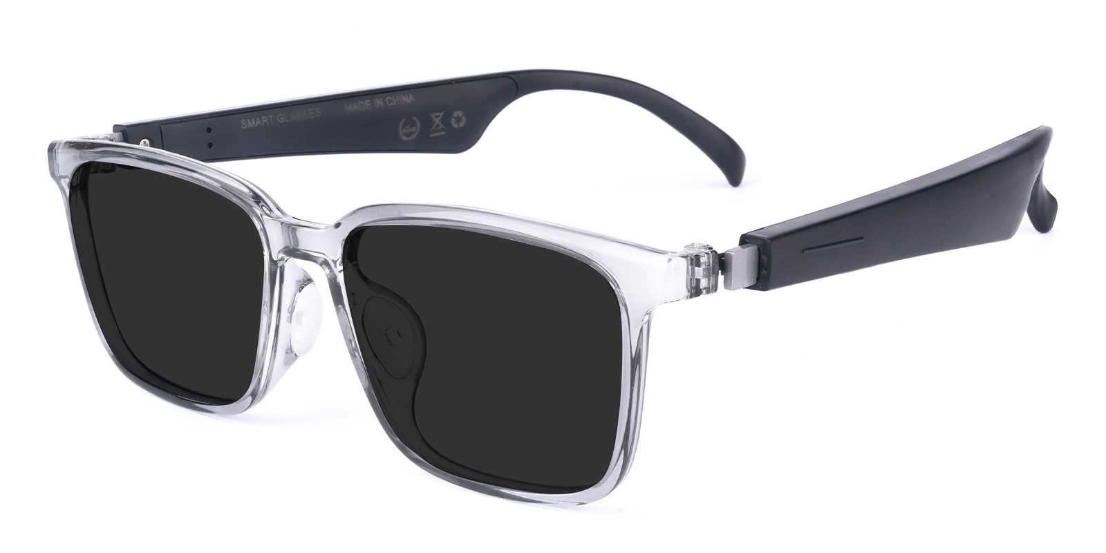Grey Rectangle sunglasses    Silver Classic Metal Rectangle Tinted Sunglasses with Medium  main image 2